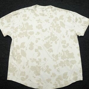 Abercrombie Fitch Soft A&F Essentials Relaxed T Shirt Floral Mens XXL Cream